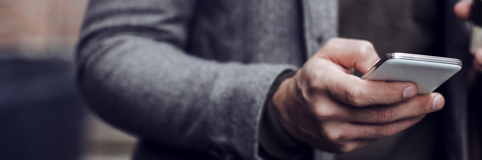 A person using a smartphone